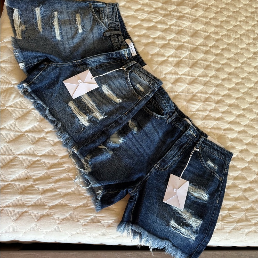 Distressed Denim Shorts